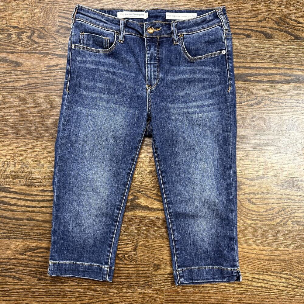 Pilcro Jeans Womens 29 Blue High Rise Denim Legging Crop Jeggings Stretch